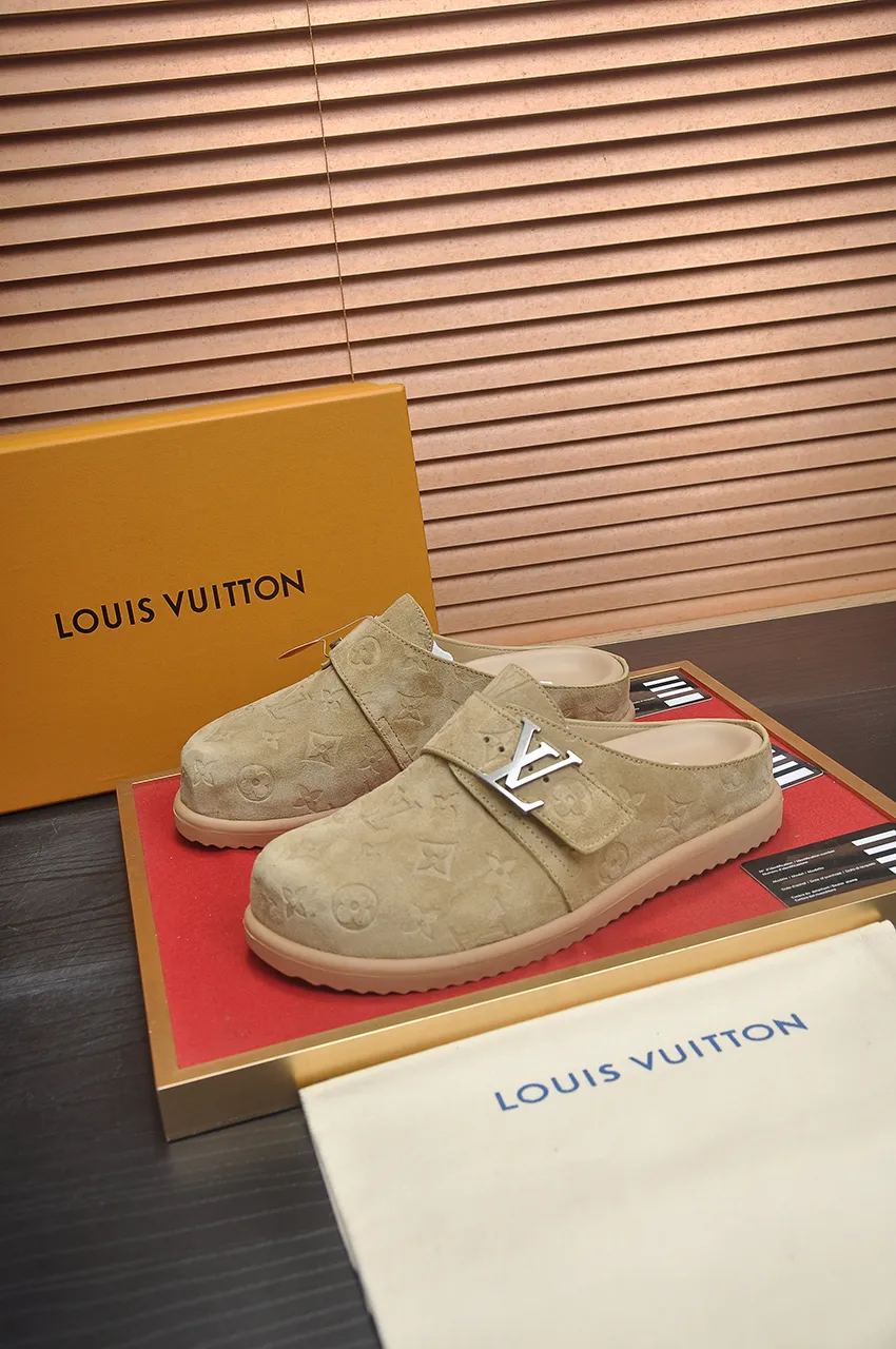 Men's men's shoes 💰520💶[LOUIS VUITTON] (cowhide lining) new style 🍀LV Louis Vuitton * - top version of LV classic semi-slip trendy shoes! Made of imported original cow suede cowhide, with a first layer of comfortable cowhide lining inside! Original wear-resistant rubber outsole! High quality products! Code number 38-45 (45 customized)